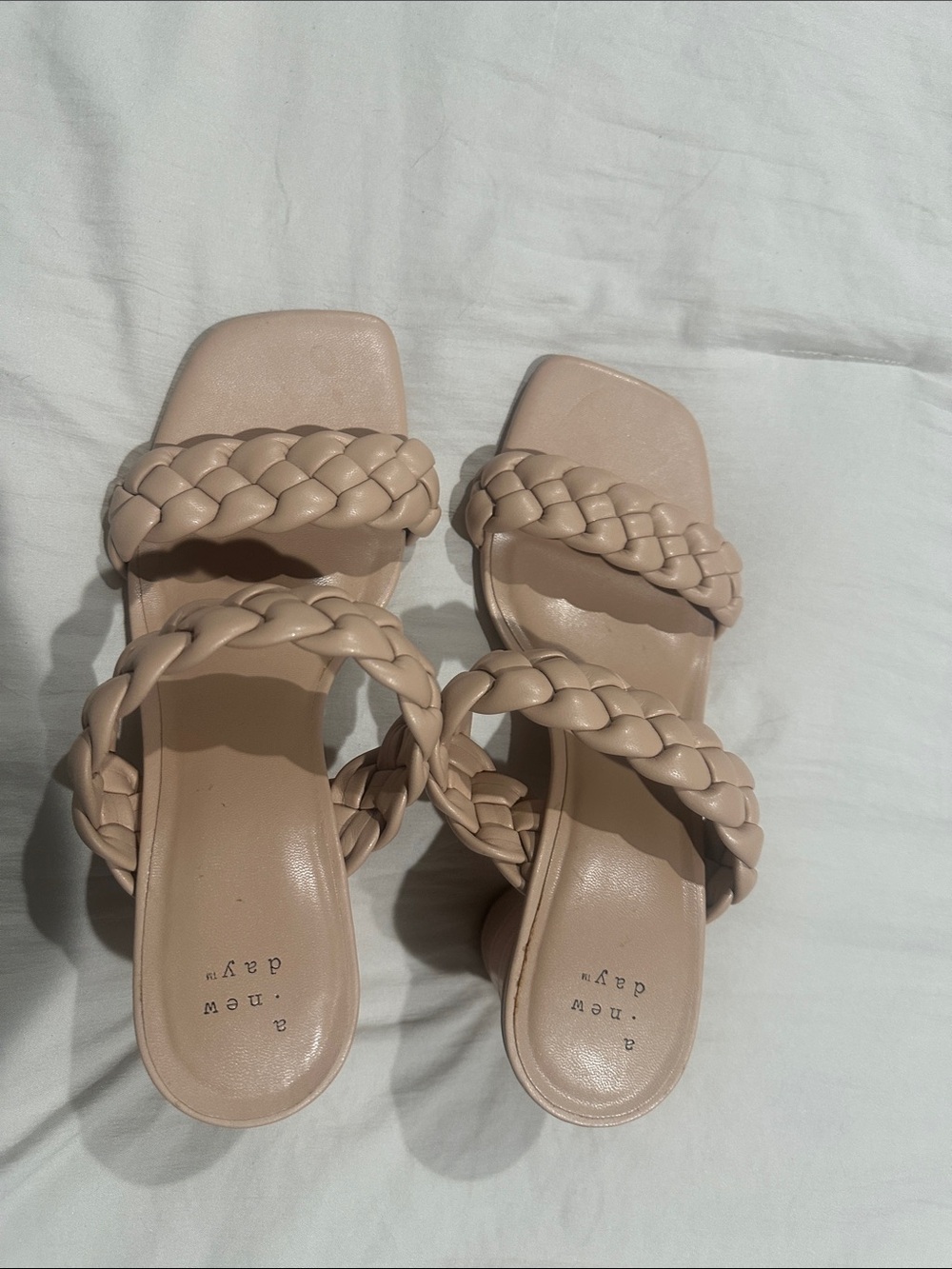 a new day Braided Double-Strap Sandals in Beige